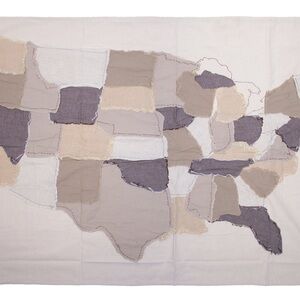 USA Map Art Tapestry in Neutral Tones